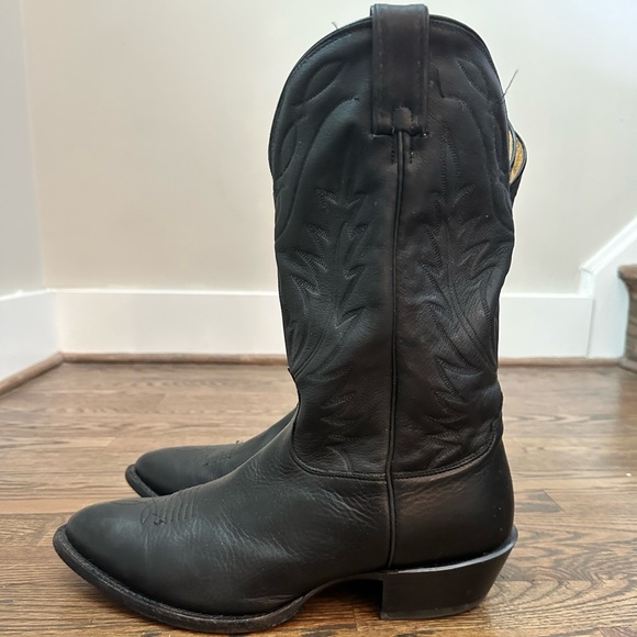 Nocona Men’s Black Leather Deertan Gentlemens Western Boots Size 11.5D - Picture 2 of 13